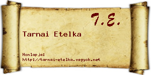 Tarnai Etelka névjegykártya